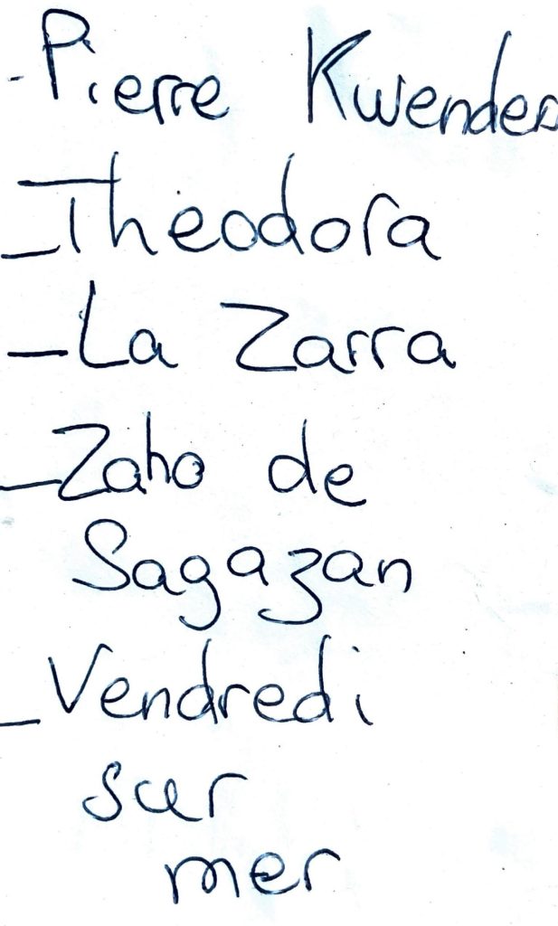 -Pierre Kwenders -Theodora -La Zarra -Zaho de Sagazan -Vendredi sur mer